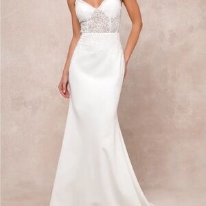 Infinite Adoration Ivory Beaded Embroidered Lace Maxi Dress Wedding dress gown